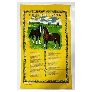 Causeway Collection The Horse's Prayer Cotton Yellow Wall Hanging Cloth